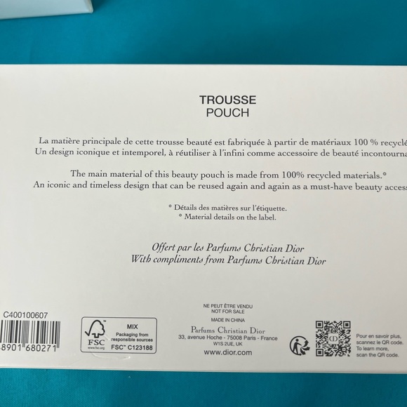 NIB DIOR Trousse Pouch, Navy/Gold - Picture 3 of 6